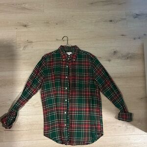 Green and Red Plaid Men's Shirt
